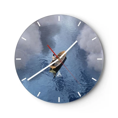 Wall clock - Clock on glass - Life - Travel - Unknown - 40x40 cm