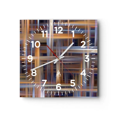 Wall clock - Clock on glass - Light Woven - 40x40 cm