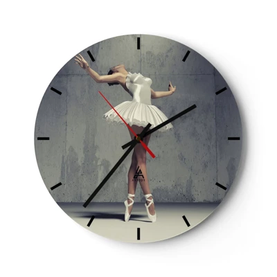 Wall clock - Clock on glass - Light like a Bird - 30x30 cm