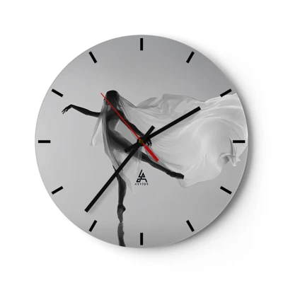 Wall clock - Clock on glass - Lightness and Grace - 30x30 cm