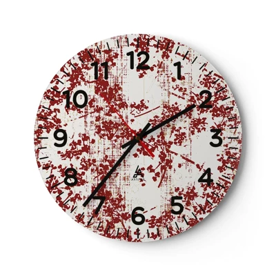 Wall clock - Clock on glass - Like Old-fashioned Percale - 30x30 cm