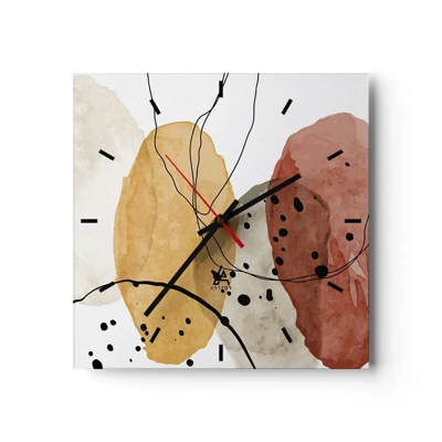 Wall clock - Clock on glass - Like a Light Air - 30x30 cm