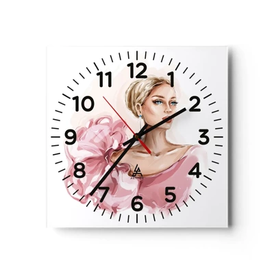 Wall clock - Clock on glass - Like a Painitng - 30x30 cm