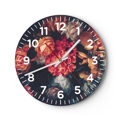 Wall clock - Clock on glass - Like at Dutch Masters - 30x30 cm