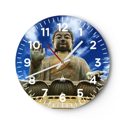 Wall clock - Clock on glass - Live Without Fear - 40x40 cm