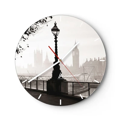 Wall clock - Clock on glass - London Morning - 30x30 cm