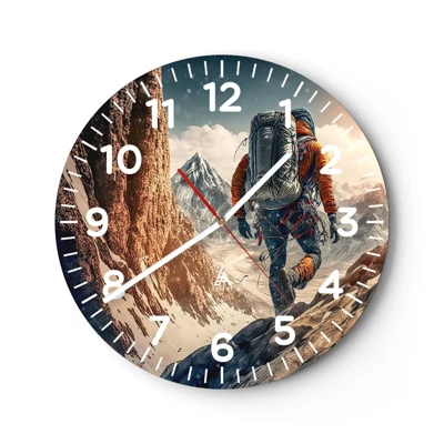 Wall clock - Clock on glass - Lonely Warrior - 40x40 cm