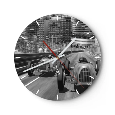 Wall clock - Clock on glass - Long Time Ago in Monte Carlo - 40x40 cm