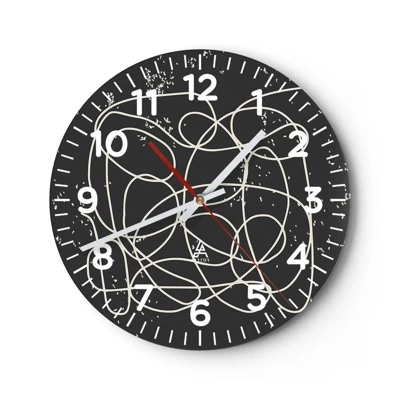 Wall clock - Clock on glass - Lost Thoughts - 40x40 cm