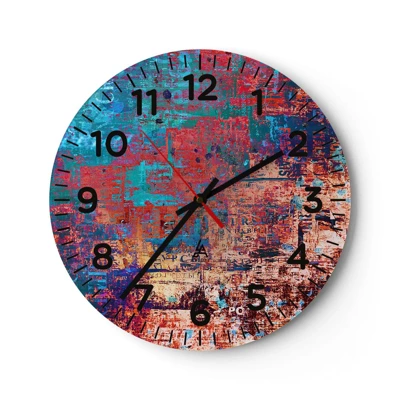 Wall clock - Clock on glass - Memory and Oblivion - 30x30 cm