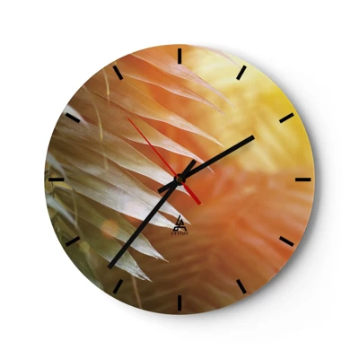 Wall clock - Clock on glass - Morning in the Jungle - 30x30 cm
