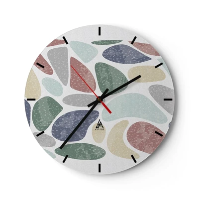 Wall clock - Clock on glass - Mosaic of Powdered Colours - 30x30 cm