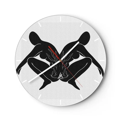 Wall clock - Clock on glass - Mutual Soul - 30x30 cm