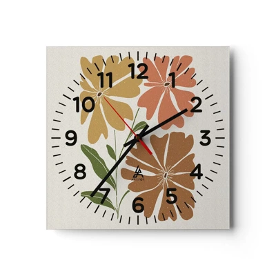 Wall clock - Clock on glass - Nature and Geometry - 30x30 cm