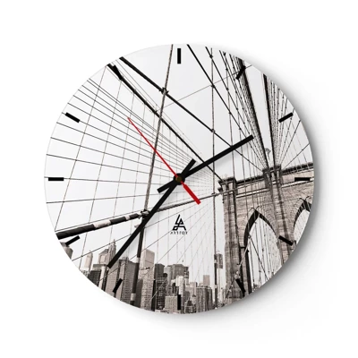 Wall clock - Clock on glass - New York Cathedral - 30x30 cm