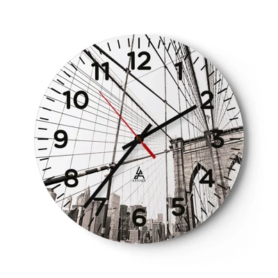 Wall clock - Clock on glass - New York Cathedral - 30x30 cm