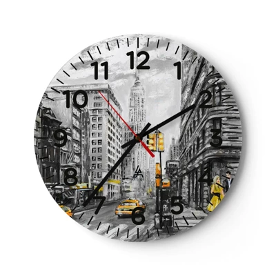 Wall clock - Clock on glass - New York Tale - 40x40 cm