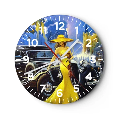 Wall clock - Clock on glass - Nocturne for Violin and Love - 40x40 cm