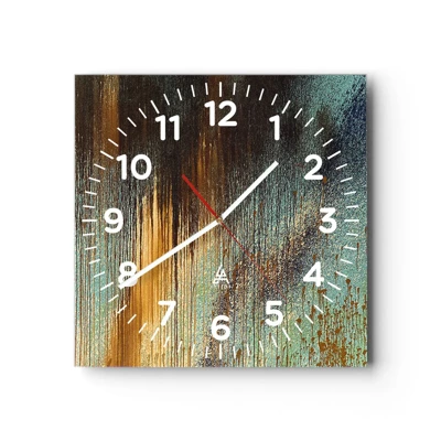 Wall clock - Clock on glass - Non-accidental Colourful Composition - 30x30 cm