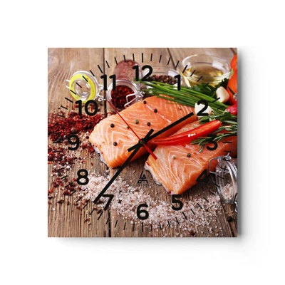 Wall clock - Clock on glass - Norwegian Adventure in the Kitchen - 30x30 cm