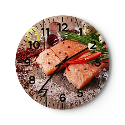 Wall clock - Clock on glass - Norwegian Adventure in the Kitchen - 30x30 cm