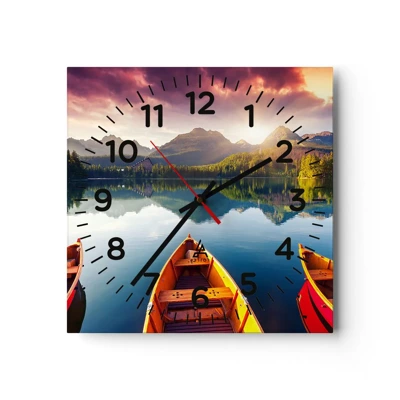 Wall clock - Clock on glass - Nothing against Nature - 40x40 cm