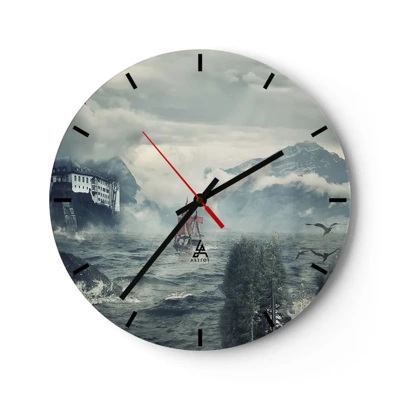 Wall clock - Clock on glass - On Magical Waters - 30x30 cm