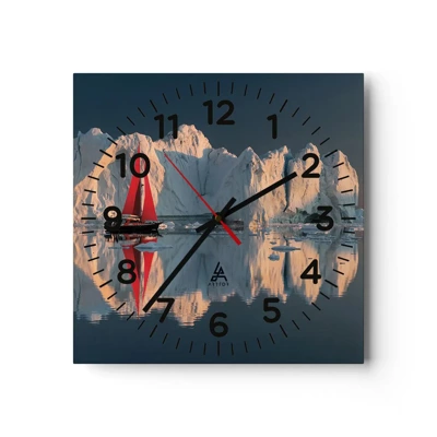 Wall clock - Clock on glass - On the Edge of the World - 40x40 cm