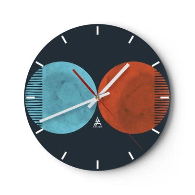 Wall clock - Clock on glass - Only Geometry? - 30x30 cm