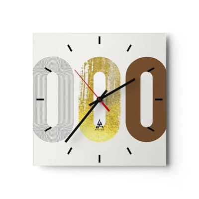 Wall clock - Clock on glass - Ooo! - 40x40 cm