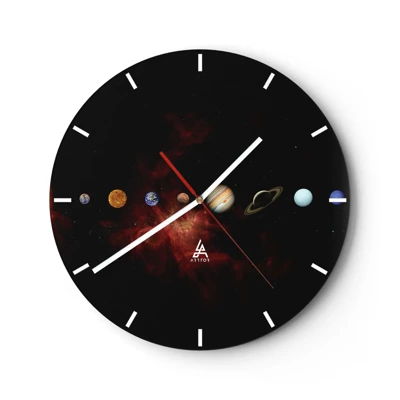 Wall clock - Clock on glass - Our Neighbourhood - 30x30 cm