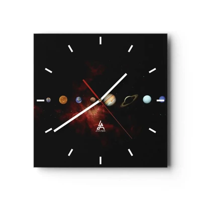 Wall clock - Clock on glass - Our Neighbourhood - 40x40 cm