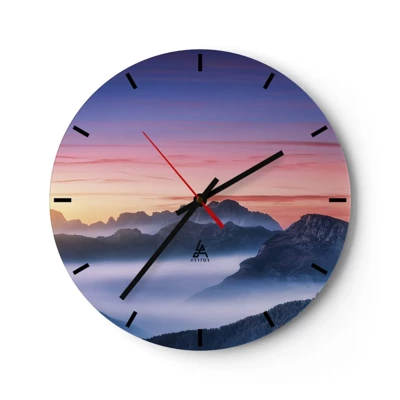 Wall clock - Clock on glass - Over the Valleys - 30x30 cm