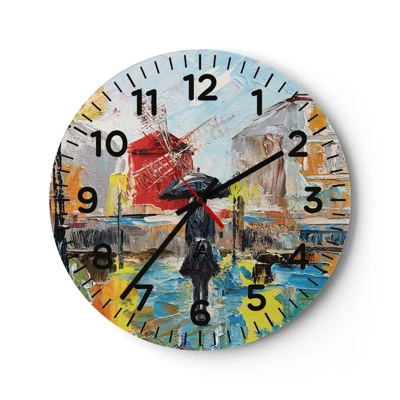 Wall clock - Clock on glass - Parisian Legends - 30x30 cm