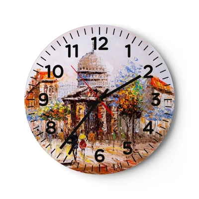 Wall clock - Clock on glass - Parisian Walk - 40x40 cm