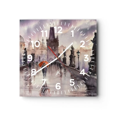 Wall clock - Clock on glass - Peaople Don't Change - 40x40 cm