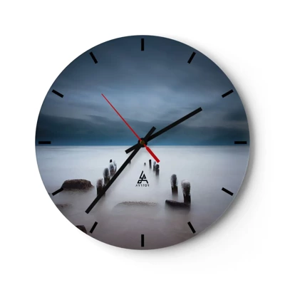 Wall clock - Clock on glass - Pensive Lake - 30x30 cm