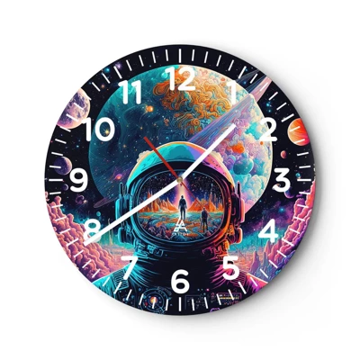 Wall clock - Clock on glass - Philosophers Didn't Imagine This - 40x40 cm