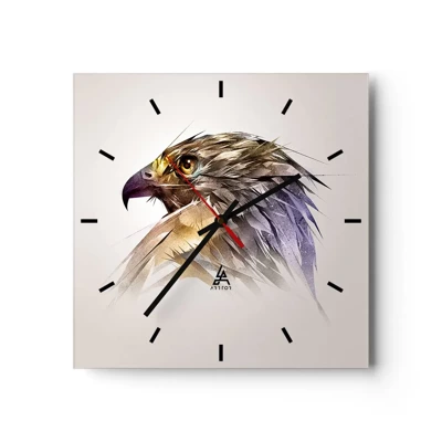 Wall clock - Clock on glass - Portrait of a Warrior - 30x30 cm