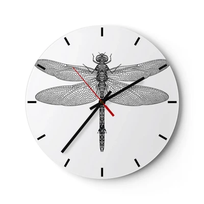 Wall clock - Clock on glass - Precision of Nature - 30x30 cm