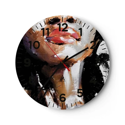 Wall clock - Clock on glass - Pride without Prejudice - 30x30 cm