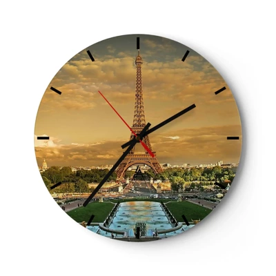 Wall clock - Clock on glass - Queen of Paris - 40x40 cm