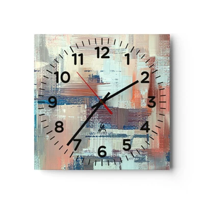 Wall clock - Clock on glass - Reaching Light - 30x30 cm