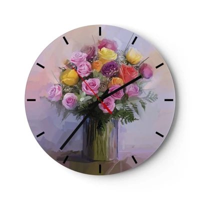 Wall clock - Clock on glass - Retained Beauty - 30x30 cm