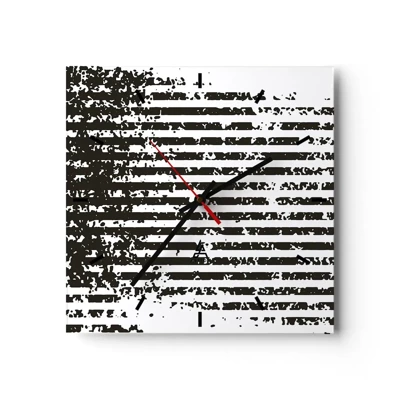 Wall clock - Clock on glass - Rhythm and Noise - 30x30 cm