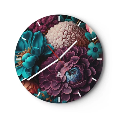 Wall clock - Clock on glass - Rich Nature - 30x30 cm