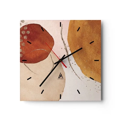 Wall clock - Clock on glass - Roundness and Movement - 30x30 cm