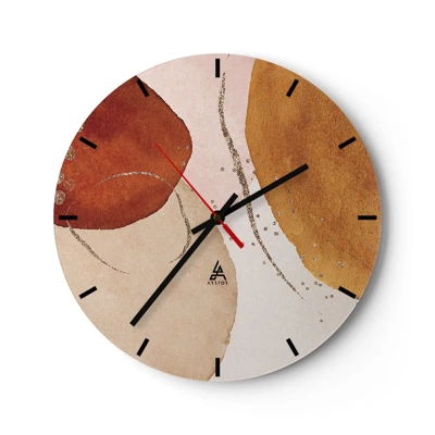 Wall clock - Clock on glass - Roundness and Movement - 30x30 cm