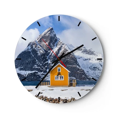 Wall clock - Clock on glass - Scandinavian Holiday - 30x30 cm