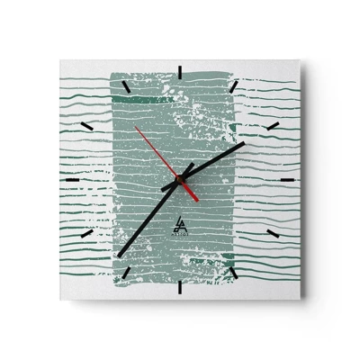 Wall clock - Clock on glass - Sea Abstract - 30x30 cm